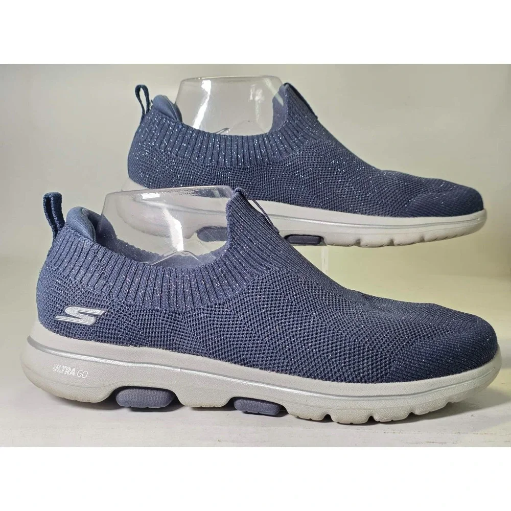 Skechers GoWalk Goga Mat Women's Sneakers Size 9 Blue Slip On Air Cooled Shoes